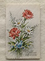 Antique, old floral postcard - post clean -2.