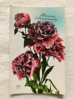 Antik, régi színezett virágos képeslap              -2.