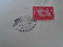 D192506   Alkalmi bélyegzés -Centenáris Verseny - ISASZEG 1848-1948
