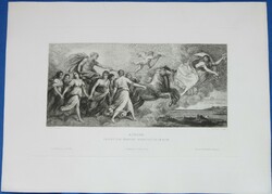 Old etching approx. 1890-1900. Italian art theme, marked, page size 37 x 27 cm. Edge is damaged.