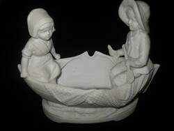 Austria bisque, functional porcelain, rowing in a boat 17 cm
