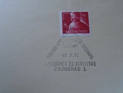 D192490 Alkalmi bélyegzés  MSZMT  Kultúrhét és kiállítás - CSONGRÁD  1948