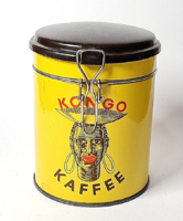 Vintage/retró - "KONGO KAFFEE" lemez kávésdoboz / ritka!!