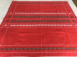 Linen tablecloth with woven pattern, 125 x 122 cm