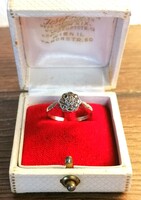 Antik margaréta jelzett ezüst gyűrű markazitokkal