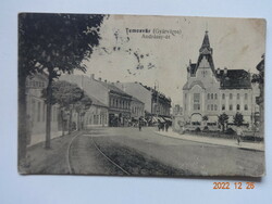 Régi képeslap: Temesvár (Gyárváros), Andrássí-út (1910-es évek)