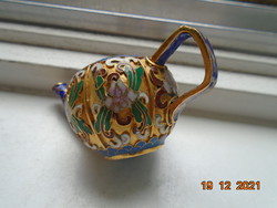 Arany alapon Rekeszzománc cloisonné lótusz mintával miniatűr kínai kiöntő