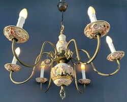 Capodimonte puttós csillár, aranyozott. van párja 2