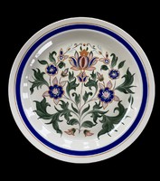 Hollóházi tányér, falra is akasztható porcelán falidísz, 24 cm.