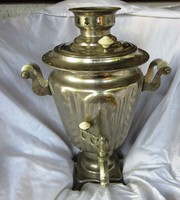 Retro Russian electric samovar, 3l, made of chromed copper, 36 cm high, serviceable.