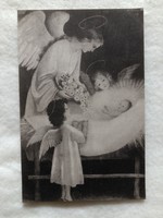 Antique, old postcard - angels -2.