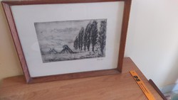 (K) istván élésdy etching 46x36 cm with frame