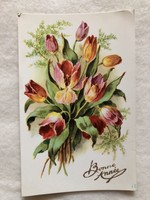 Antik, régi virágos képeslap                                            -2.