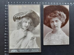 Old photo, photo, business card, hardback, magay anna 1903 together, 2 pcs