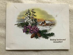 Old Christmas postcard, graphic postcard - Hatvany Józsefné -2.