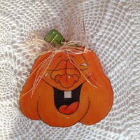Fun autumn pumpkin, door ornament, decoration