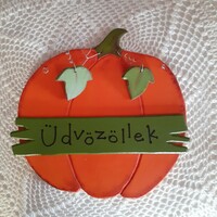 Autumn pumpkin door ornament, decoration