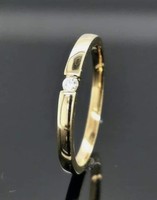 Gyèmánt  drágaköves  sterling ezüst gyűrű 14K aranyozással  925/ - új