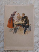 Régi képeslap 1943 művészrajz levelezőlap