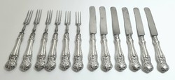 Antique Viennese silver (13 lat) 6-person dessert set from 1861