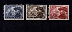 1950. József Bem i. Stamp row, very nice, with a small fold mark