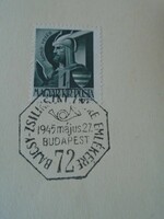 Za412.3 Occasional stamp - commemorative stamp in memory of Endre Bajcsy-Zsilinszky - Budapest 4 -1945