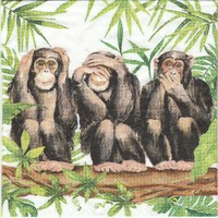 A három bölcs majom szalvéta, (Mizaru, Kikazaru, Ivazaru)