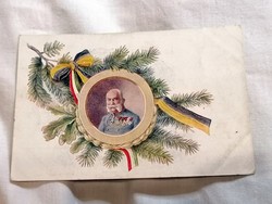 Christmas greeting card with a portrait of Emperor Franz Joseph 112.