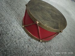 Régi zenélő doboz, zenedoboz dob forma játék