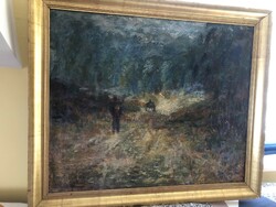 János Halápy: forest clearing oil on canvas 1936 original work