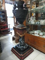 XIX. Század Vége Eklektikus Majolika Posztamens,Szobortartó,Virágtartó.68 cm.