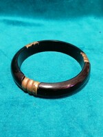 Black bracelet with brass (662)