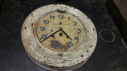 Old clock jewel metal wall clock with trepper sign