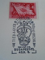 ZA414.56 Alkalmi bélyegzés- Tiéd a gyár- Tiéd a föld- Tiéd az ország propaganda  BÖV 1948 IX.9 Bp.72