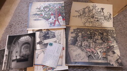 The works of painter Márton Ferenc together, drawings, sketches, photos, postcards, collection