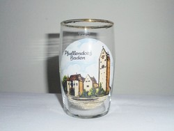 Emlék sörös pohár - Pfullendorf Baden - német város kb. 1970-es évekből