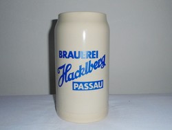 Német kerámia sörös korsó 1 liter - Brauerei Hacklberg Passau - kb. 1970-es évekből