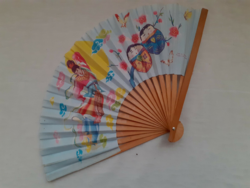 Retro wooden frame folding fan