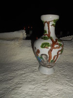 Kínai kézzel festett jelenetes  váza 16 cm