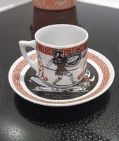 Greek motif mocha cup with bottom