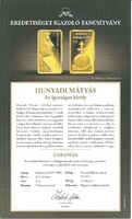 Mátyás Hunyadi - colored gold commemorative medal from the 