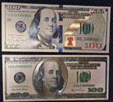 24K Gold Plated America $100 Bill (Franklin) Replica