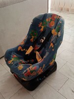 Autós  baba / gyerek ülés kék - sárga  mintás huzattal ---   szék