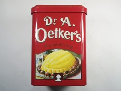 Régi retro Dr. A. Oetker's pudding puding fém doboz fémdoboz díszdoboz dísz - kb. 1990-es évekből