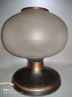 MMOST ÉRDEMES VINNI!!! Iparművészeti vörös réz bronz asztali lámpa éjjeli lámpa opál üveg búrával