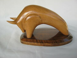 Retro ... Bull wooden sculpture