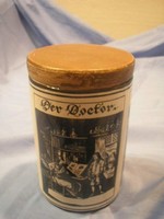 N 16 marked germany antique pharmacy jar with porcelain well-closed wooden lid in good condition 12.5 X8 cm