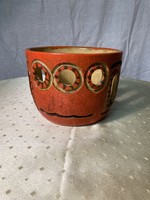 Openwork retro glazed ceramic bowl.