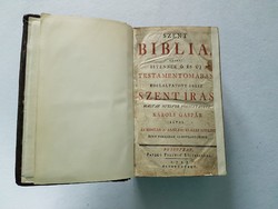 1793-ból származó,  magyar nyelvű, Károli biblia,  bőr kötésben.