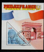 1982.Nicaragua,montgolfiere bélyeg blokk**